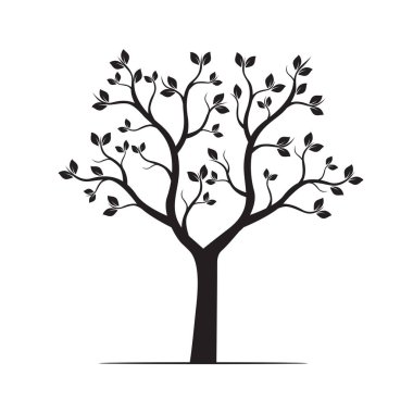 siyah bir ağaç. vektör çizim.