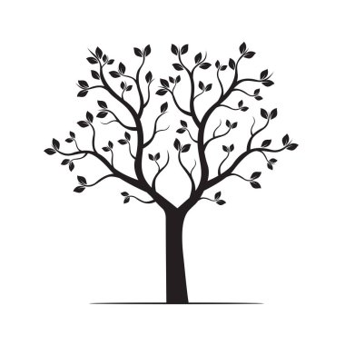 siyah bir ağaç. vektör çizim.