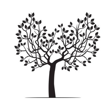siyah bir ağaç. vektör çizim.