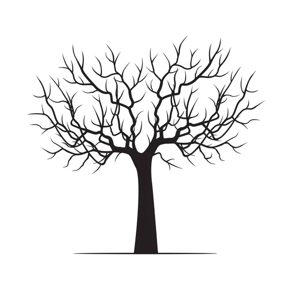 Black Winter Tree. Vector Illustration. — Stock Vector