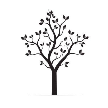 siyah bir ağaç. vektör çizim.
