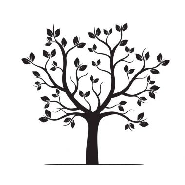 siyah bir ağaç. vektör çizim.