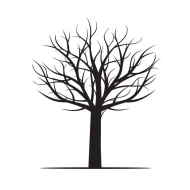 Büyük siyah ağaç vektör çizim.