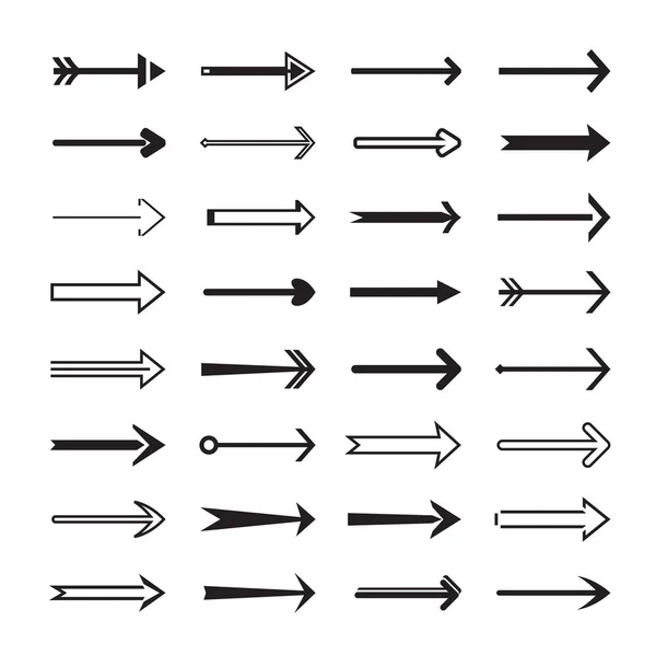 後方ベクトル矢印のコレクション. — ストックベクタ
