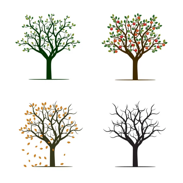 Pour les arbres de saison. Illustration vectorielle . — Image vectorielle