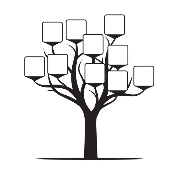 Μαύρο δέντρο με εικονογράφηση διανυσματικά περιγράμματα. — Διανυσματικό Αρχείο