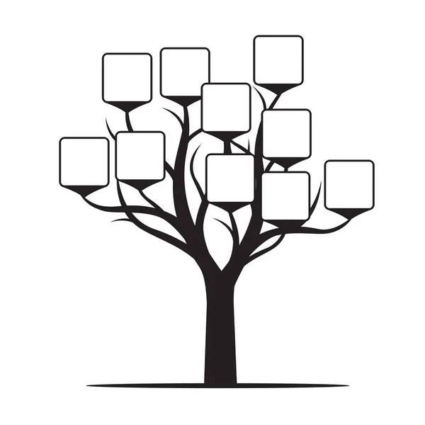 Arbre noir avec des frontières Illustration vectorielle . — Image vectorielle