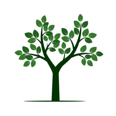 Yapraklı yeşil ağaç. vektör illüstrasyonu.