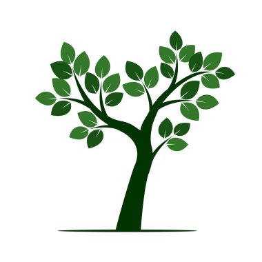 Yapraklı yeşil ağaç. vektör illüstrasyonu.