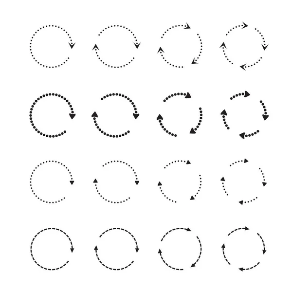 Soorten zwarte cirkel pijlen. Vector Icons — Stockvector
