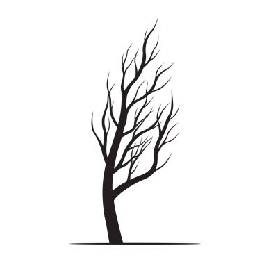 siyah bir ağaç. vektör çizim.