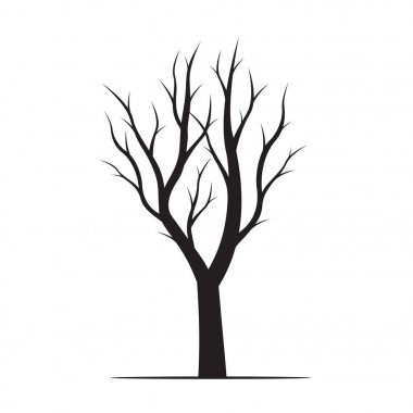 siyah bir ağaç. vektör çizim.