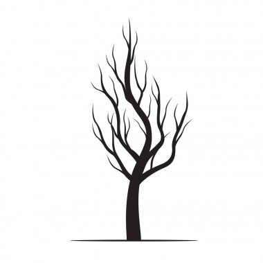 siyah bir ağaç. vektör çizim.