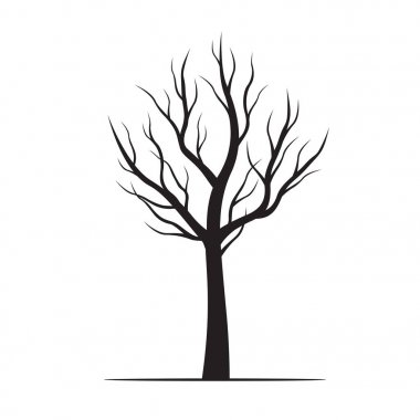 siyah bir ağaç. vektör çizim.