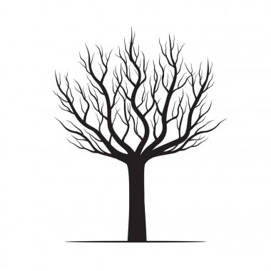 siyah bir ağaç. vektör çizim.
