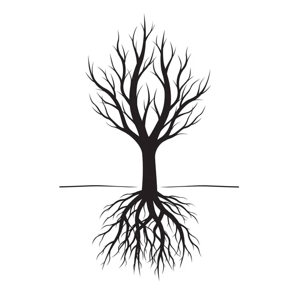 Czarny drzewo. Ilustracja wektorowa. — Wektor stockowy