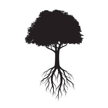 Siyah ağaç yaprakları ile. Vektör çizim.