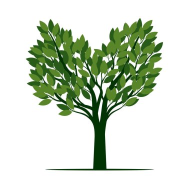 Yapraklı yeşil ağaç. vektör illüstrasyonu.