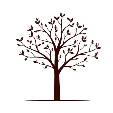 Siyah ağaç yaprakları ile. Vektör çizim.