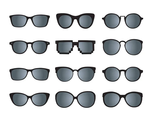 Eine Reihe von Brillen isoliert. Vektorsymbole. — Stockvektor