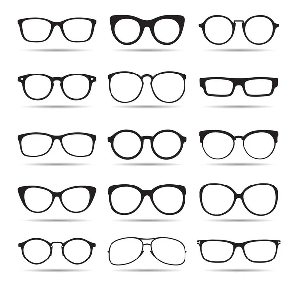 A set of glasses isolated. Vector Icons. — Stock Vector