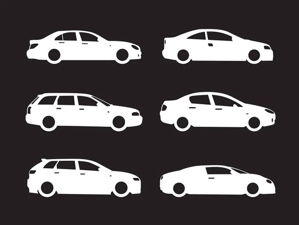 Conjunto de formas modernas e iconos de los coches. Ilustración vectorial . — Vector de stock