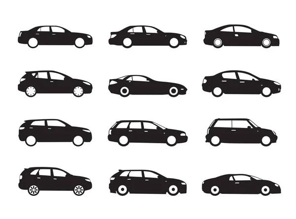 Conjunto de formas modernas e iconos de los coches. Ilustración vectorial . — Vector de stock