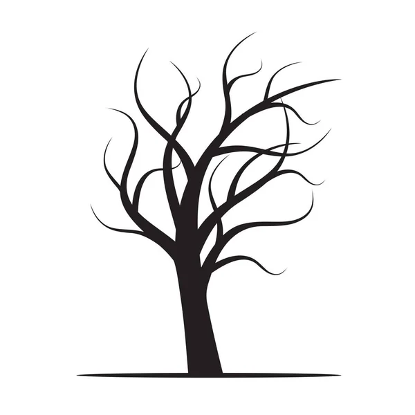 Black Winter Naked Tree (em inglês). Ilustração vetorial . — Vetor de Stock