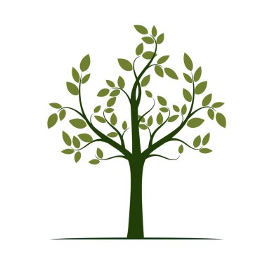 Yeşil ağaç şeklinde. Vektör çizim.