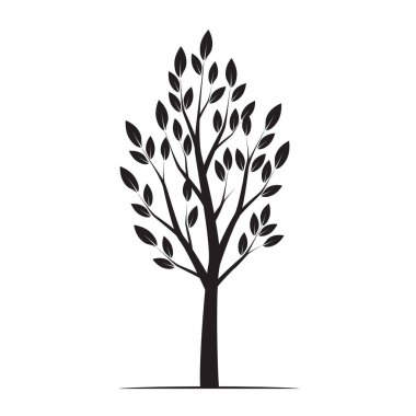 Siyah ağaç şeklinde. Vektör çizim.