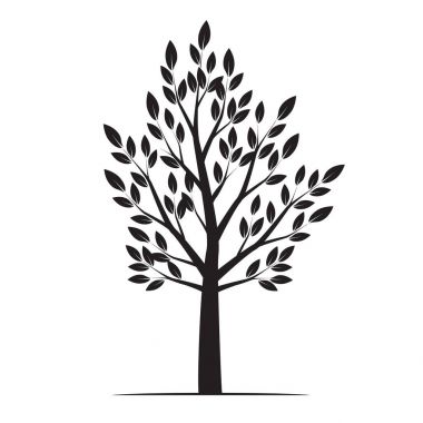 Siyah ağaç şeklinde. Vektör çizim.