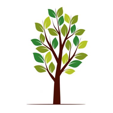 Ağaç bahar. Vektör çizim.