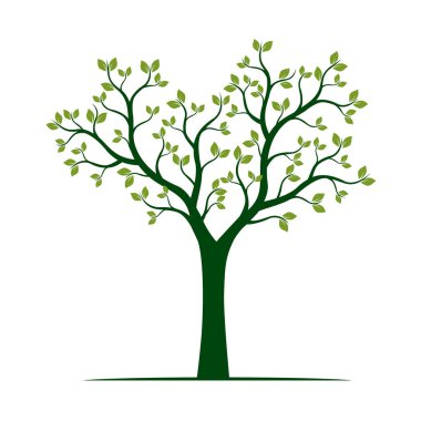 Yeşil bahar ağacı. vektör çizim.