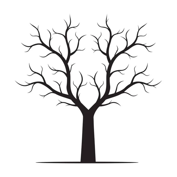 Forma preta de árvore. Ilustração vetorial . — Vetor de Stock