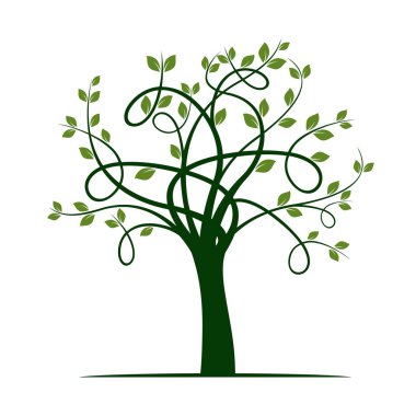 Yeşil bahar ağacı. vektör çizim.