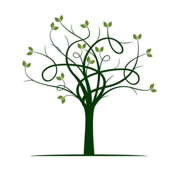 Grüner Frühlingsbaum. Vektorillustration. — Stockvektor