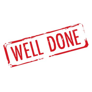 Renk damgası ve Aferin metin. Vektör çizim.