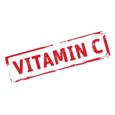 Renk damgası ve metin Vitamin C. vektör çizim.
