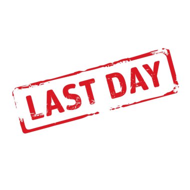 Renk damgası ve metin son günü. Vektör çizim.