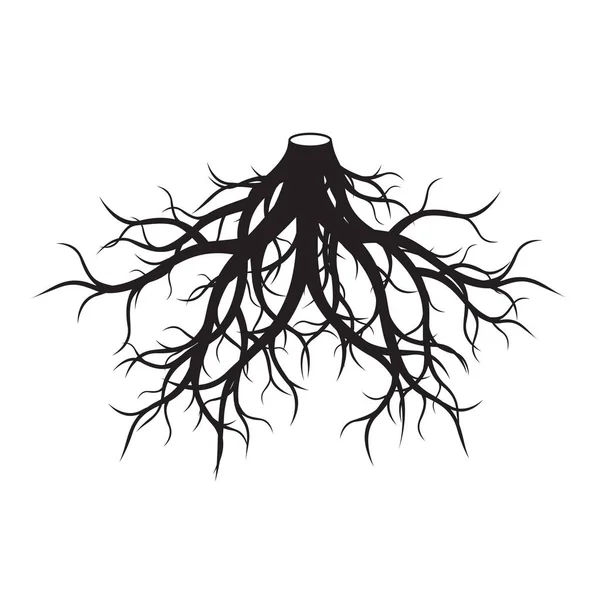 Albero Radici Nere. Illustrazione vettoriale . — Vettoriale Stock