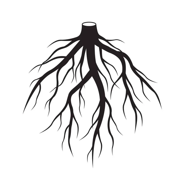 黒い根木。ベクトル図. — ストックベクタ