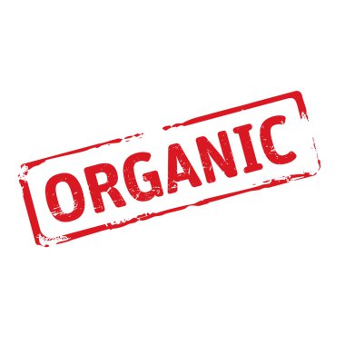 Kırmızı Pul ve metin organik.