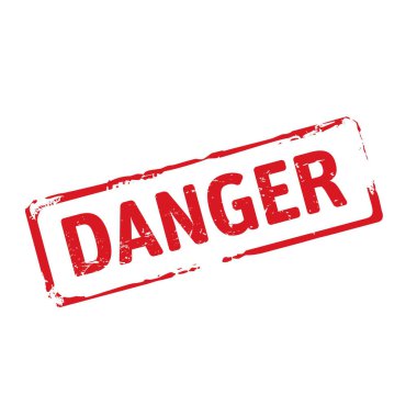 Kırmızı Pul ve metin tehlike.