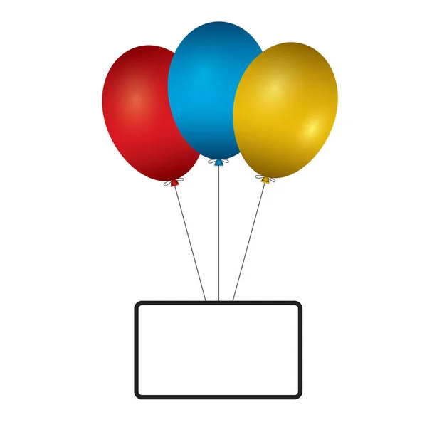 Globos coloridos aislados sobre fondo blanco. Ilustración vectorial — Vector de stock