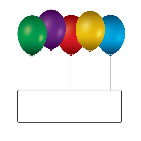 Globos coloridos aislados sobre fondo blanco. Ilustración vectorial — Vector de stock