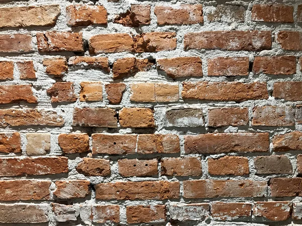 Textura enferrujada de parede de tijolo vermelho velho. Detalhe e decoração . — Fotografia de Stock