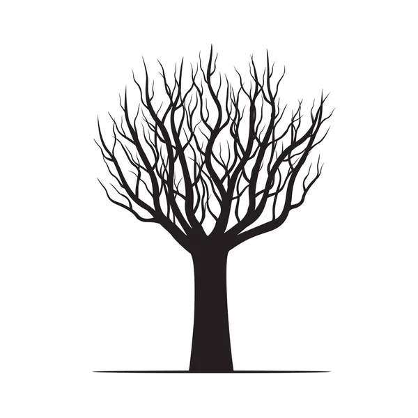 Black Tree without Leaves. Vector Illustration and graphic element — Stock Vector