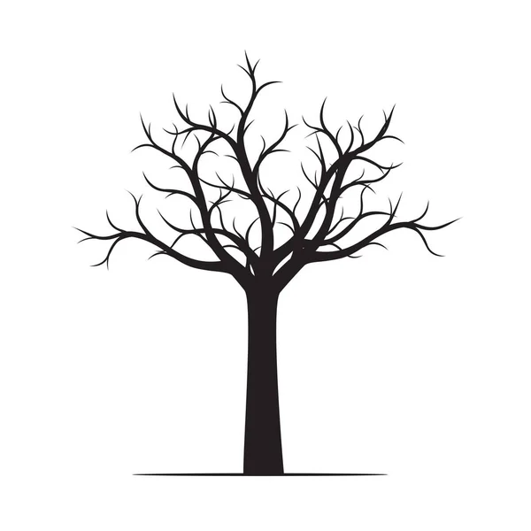 Árvore Negra sem Folhas. Ilustração vetorial e elemento gráfico . — Vetor de Stock