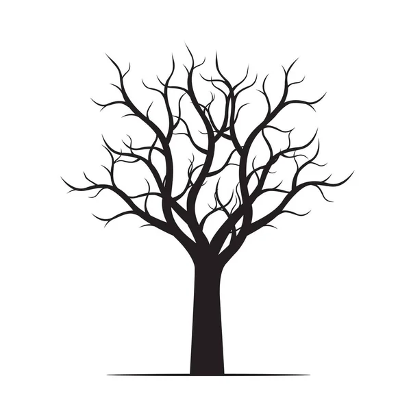 Black Tree without Leaves. Vector Illustration and graphic eleme — Stock Vector