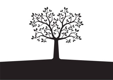 Siyah ağaç yaprakları ile. Vektör çizim.